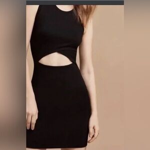 Aritzia Wilfred Free Black Cut-out Knit Tank Mini Dress, Sz M